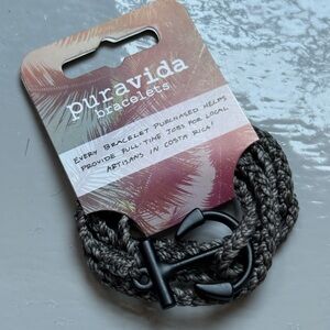 Pura Vida Matte Black Anchor Wrap Bracelet